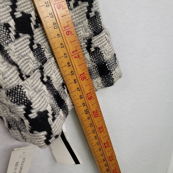 Larry Levine Womens Houndstooth Wool Blend Jacket Size 10 Black & White - Picture 10 of 12